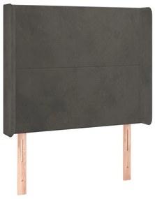 Κεφαλάρι με Πτερύγια Σκούρο Γκρι 83x16x118/128εκ.Βελούδινο - Γκρι