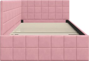 VidaXL Κρεβάτι Γωνίας Ροζ 90 x 200 cm Βελούδο
