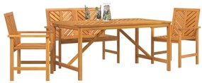vidaXL Σέτ φαγητού για κήπο 4 pcs Καφέ 150 x 90 x 74 cm