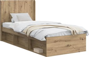 vidaXL Καλάθι με αποθήκη και κεφαλάρι Artisan Δρυς 90 x 200 cm