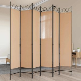 vidaXL Διαχωριστικό Δωματίου 6-Πάνελ Μπεζ 240 x 200 cm Ύφασμα