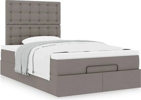 vidaXL Οθωμανικό κρεβάτι με στρώμα Taupe 120x200cm ύφασμα