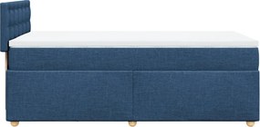 vidaXL Κρεβάτι Boxspring με Στρώμα Μπλε 90x200 εκ.Υφασμάτινο