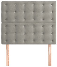 vidaXL Κεφαλάρι Ανοιχτό Γκρι 80x5x118/128 εκ. Βελούδο