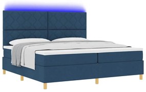 vidaXL Κρεβάτι με ελατήρια με στρώμα Μπλε 200 x 200 cm ύφασμα