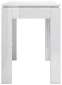 Τραπεζαρία Γυαλιστερό Λευκό 120 x 60 x 76 εκ. από Μοριοσανίδα - Λευκό