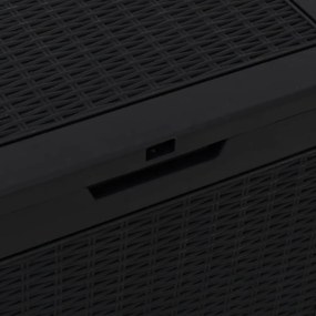 vidaXL Μπαούλο Αποθήκευσης Κήπου Μαύρο 55,5x43x53 εκ. Πολυπροπυλένιο