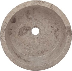 vidaXL Νιπτήρας Γκρι Ø40 x 15 εκ. Μαρμάρινος