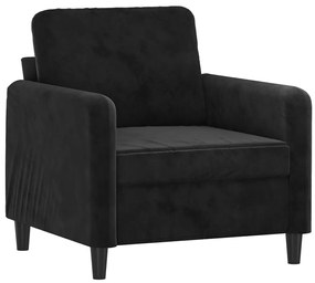 vidaXL Πολυθρόνα Μαύρη 60 εκ. Βελούδινη