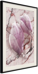 Αφίσα - Magnolia on Marble Background - 20x30 - Μαύρο - Με πασπαρτού