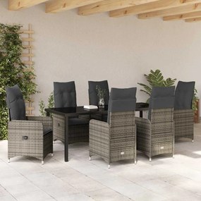 vidaXL Σέτ φαγητού για κήπο 7 pcs Γκρι συνθετικό ρατάν