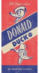 Πετσέτα Θαλάσσης Παιδική Βελουτέ Disney Donald 01 Red-Blue DimCol Beach 70x140cm 100% Cotton