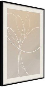 Αφίσα - White Tulip - 30x45 - Μαύρο - Με πασπαρτού