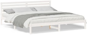 vidaXL Σκελετός Κρεβατιού Λευκό 180 x 210 cm Συμπαγές ξύλο πεύκου