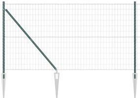 vidaXL Φράκτης  Ευρωπαϊκός με 7 Άγκιστρα 1.2x10 μ Γαλβανισμένος Χάλυβας Πράσινος