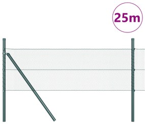 vidaXL Εξάγωνος Φράχτης Πράσινος 0.8x25 m Ατσάλι