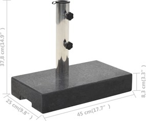 vidaXL Βάση Ομπρέλας Ορθογώνια Μαύρη 25 κ. από Γρανίτη