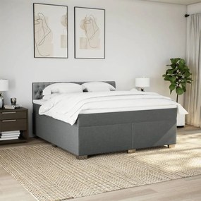 ΚΡΕΒΑΤΙ BOXSPRING ΜΕ ΣΤΡΩΜΑ ΣΚΟΥΡΟ ΓΚΡΙ 180X200 ΕΚ ΥΦΑΣΜΑΤΙΝ 3288275