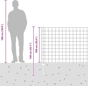 vidaXL Περίφραξη Euro με Στήλη 10 x 1 m Γαλβανισμένος Χάλυβας Ασημί
