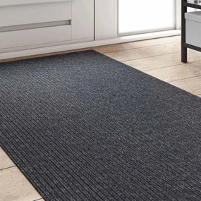 vidaXL Δερμάτινο Χαλί Γκρι 80 x 300 cm ύφασμα