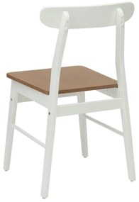 vidaXL Καρέκλα τραπεζαρίας 2 pcs Λευκό και Φυσικό 43 x 44,5 x 77 εκ.