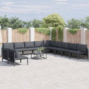 vidaXL Σετ Καναπέ Κήπου 12 pcs Ανθρακί Ατσάλι