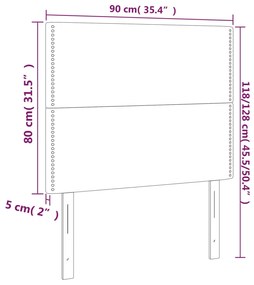 vidaXL Κεφαλάρι Κρεβατιού LED Ροζ 90x5x118/128 εκ. Βελούδινο