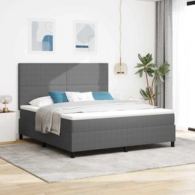 vidaXL LED Κρεβάτι με βάθρο Ανοιχτό Γκρι και Λευκό 180 x 200 cm