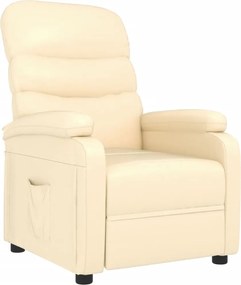 vidaXL Πολυθρόνα Ανακλινόμενη Κρεμ από Συνθετικό Δέρμα