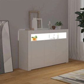 vidaXL Μπουφές με LED Λευκός 115,5x30x75 εκ.