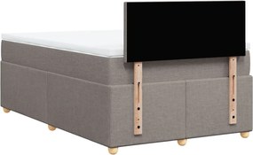 vidaXL Κρεβάτι Boxspring με Στρώμα Taupe 120x200 εκ. Υφασμάτινο