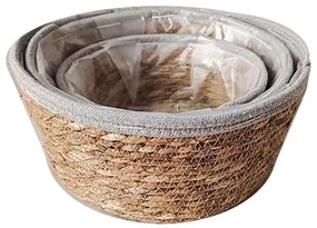 JΚ Home Décor - Καλάθι Ψάθινο 28x14-21x9cm S/3