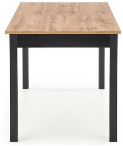 Τραπέζι Houston 965, Μαύρο, Wotan δρυς, 75x74x124cm, 34 kg, Επιμήκυνση, Πλαστικοποιημένη μοριοσανίδα | Epipla1.gr