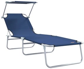 vidaXL Ξαπλώστρα 2-πρόσωπο 2 pcs Μπλε 58 x 188 x 77 εκ. ύφασμα