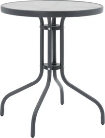 Τραπέζι Watson pakoworld μέταλλο γκρι-γυαλί Φ60x70εκ