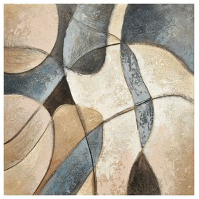Πίνακας Σε Καμβά Lanhan 2 021076 80x80cm Multi Τετράγωνοι Wood, Canvas