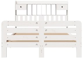 vidaXL Κρεβάτι Βιβλιοθήκη Χωρίς Στρώμα 140x200 εκ Μασίφ Ξύλο Πεύκο