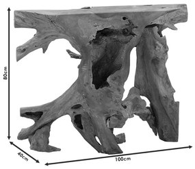 Κονσόλα Root χειροποίητη teak ξύλο φυσικό 100x40x80εκ