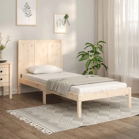vidaXL Σκελετός Κρεβατιού Χωρίς Στρώμα 75x190 εκ Μασίφ Ξύλο Πεύκου