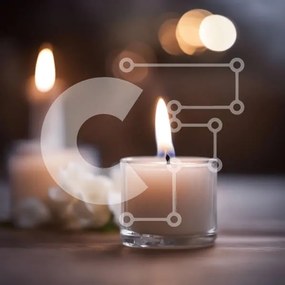 Σετ των 2 Intra Συλλεκτικό Ξύλινο Παζλ Plywood 4mm - Λευκά κεριά με κερί που στάζει σε ξύλινο τραπέζι Σε Ξύλινο Κουτί - Διαστάσεις: 10x10 cm – 25 κομμάτια