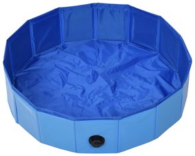 vidaXL Πισίνα για Σκύλους Πτυσσόμενη Μπλε 80 x 20 εκ. από PVC