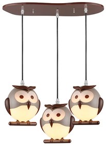 Παιδικό Φωτιστικό Οροφής Τρίφωτο Aca Kokka ZN160203PBR Brown