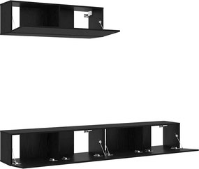 vidaXL Σετ επίπλου τηλεόρασης 3 pcs Μαύρη Οξυά Επεξεργασμένο ξύλο