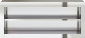 vidaXL Ντουλάπι Κουζίνας Επιτοίχιο με Ράφι Ανοξείδωτο Ατσάλι