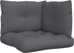 vidaXL Μαξιλάρια Καναπέ Παλέτας 3 τεμ. Ανθρακί Υφασμάτινα