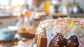 Σετ των 2 Intra Συλλεκτικό Ξύλινο Παζλ Plywood 4mm - Τούρτα Bundt με πολύχρωμα ψεκάσματα και γλάσο Σε Ξύλινο Κουτί - Διαστάσεις: 10x10 cm – 25 κομμάτια