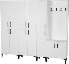 Stewehome Κλασική μοντέρνα ντουλάπα παπουτσοθήκη (Λευκό) 210x185x185 cm