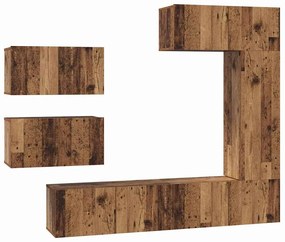 vidaXL Σετ επίπλου τηλεόρασης 6 pcs Παλαιό ξύλο 30.5 x 30 x 90 cm