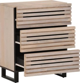 vidaXL Ντουλάπι Λευκό 60 x 34 x 75 εκ. από Μασίφ Ξύλο Μάνγκο