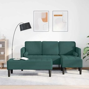 vidaXL Σετ Καναπέ 2 pcs Σκούρο Πράσινο 173 x 131 x 67 εκ ύφασμα